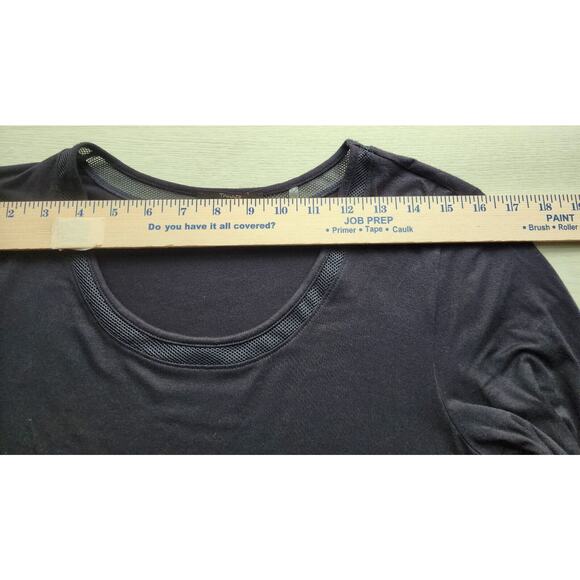 TOP/BLOUSE-TAHARI-Black-Netting Around Scoop Neck-3/4 Sleeve-Lightweight-SM - Picture 11 of 15